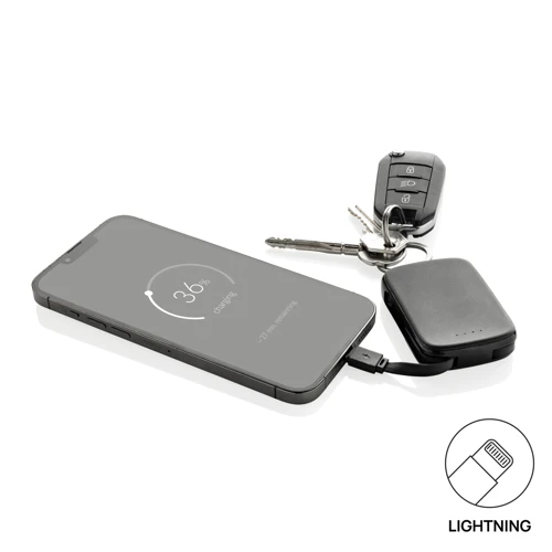 Nexo RCS kulcstartó 20 000 mAh-s powerbank integrált kábelek Fekete 