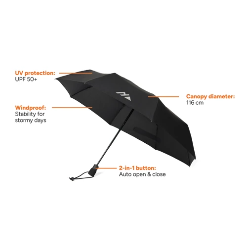 Nordic Drift Trail 23"-es AWARE™ RPET esernyő Fekete 