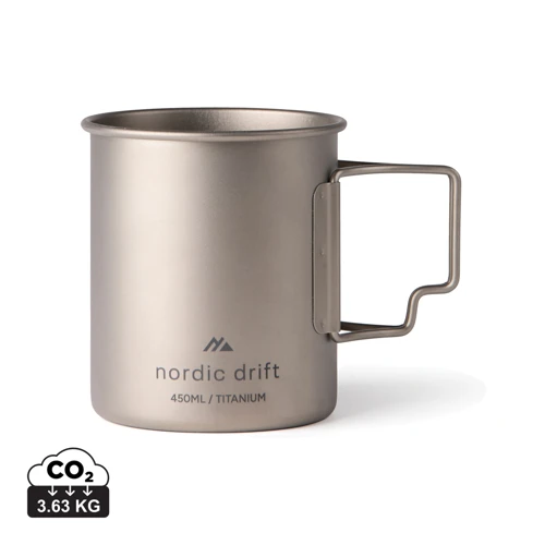Nordic Drift Trail ultrakönnyű titán 450 ml-es bögre Szürke 