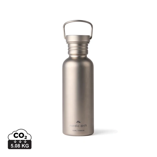 Nordic Drift Trail ultrakönnyű titán 600 ml-es vizespalack Szürke 