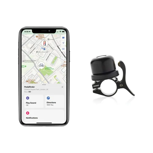 Pedalfinder kerékpárcsengő lokátorral Fekete 