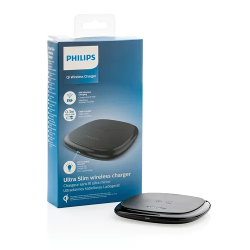 Philips 10W-os Qi vezeték nélküli töltő Fekete 