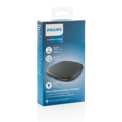 Philips 10W-os Qi vezeték nélküli töltő Fekete 