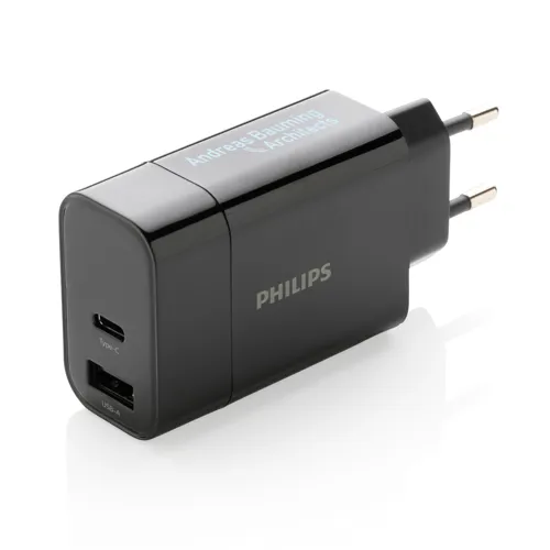 Philips 30W-os ultragyors PD fali töltő Fekete 