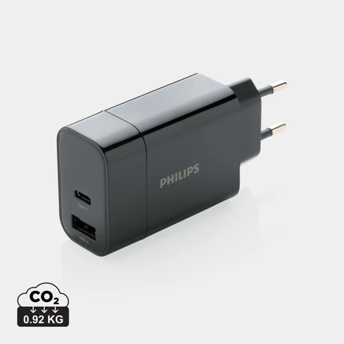 Philips 30W-os ultragyors PD fali töltő Fekete 