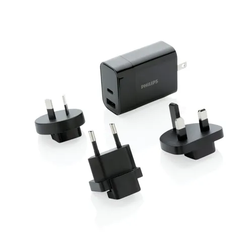 Philips 30W-os ultragyors PD töltő utazáshoz Fekete 
