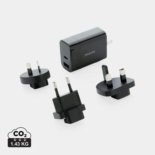 Philips 30W-os ultragyors PD töltő utazáshoz Fekete 