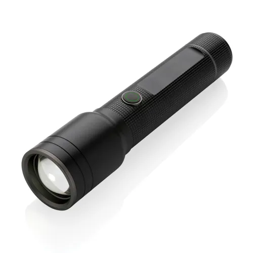 RCS újrah. alumínium USB tölthető nagy teherbírású zseblámpa Fekete 