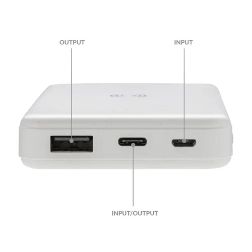 RCS újrah. műanyag 5000 mAh 5W-os vezeték nélküli powerbank Fehér 