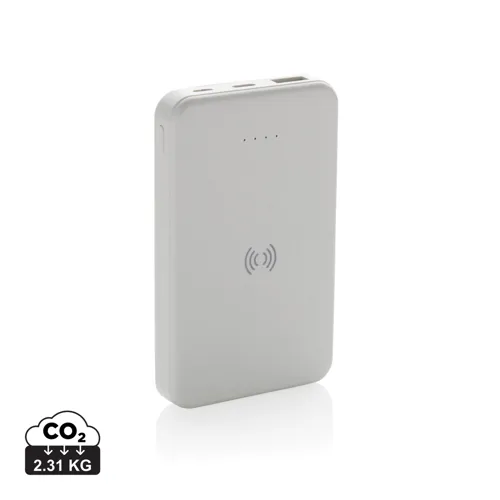 RCS újrah. műanyag 5000 mAh 5W-os vezeték nélküli powerbank Fehér 