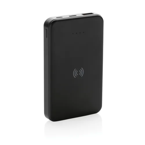 RCS újrah. műanyag 5000 mAh 5W-os vezeték nélküli powerbank Fekete 