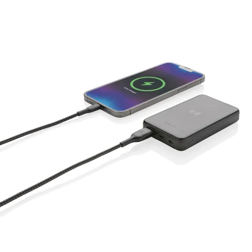 RCS újrah. műanyag 5000 mAh 5W-os vezeték nélküli powerbank Fekete 