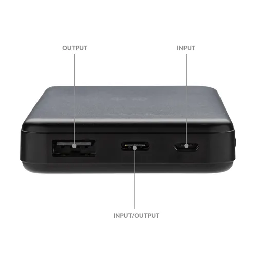 RCS újrah. műanyag 5000 mAh 5W-os vezeték nélküli powerbank Fekete 