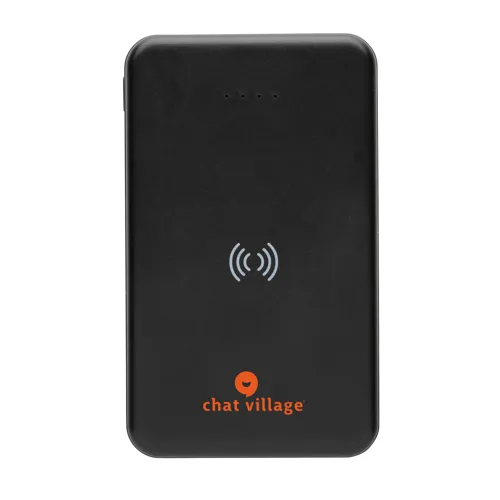 RCS újrah. műanyag 5000 mAh 5W-os vezeték nélküli powerbank Fekete 