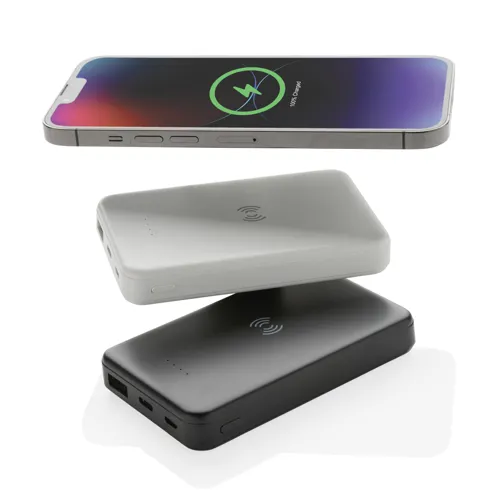 RCS újrah. műanyag 5000 mAh 5W-os vezeték nélküli powerbank Fekete 