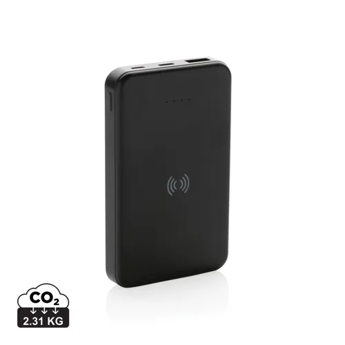 RCS újrah. műanyag 5000 mAh 5W-os vezeték nélküli powerbank Fekete 
