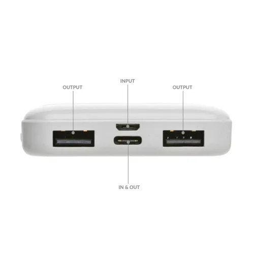 RCS újrahasznosított műanyag 5000 mAh powerbank Fehér 