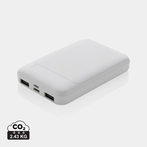 RCS újrahasznosított műanyag 5000 mAh powerbank Fehér 