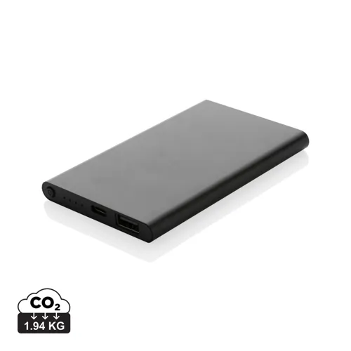 RCS újrahasznosított műanyag/alumínium 4000 mAh powerbank Fekete 