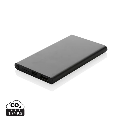 RCS újrahasznosított műanyag/alumínium 4000 mAh powerbank Fekete 