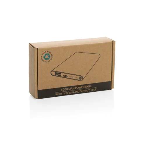 RCS újrahasznosított műanyag/alumínium 4000 mAh powerbank Kék 