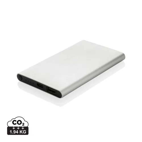 RCS újrahasznosított műanyag/alumínium 4000 mAh powerbank Szürke 