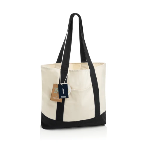 SHOP LOCAL AWARE™ újrahaszn. pamut tote táska (350 g/m²) Fekete 