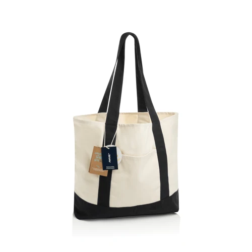 SHOP LOCAL AWARE™ újrahaszn. pamut tote táska (350 g/m²) Fekete 
