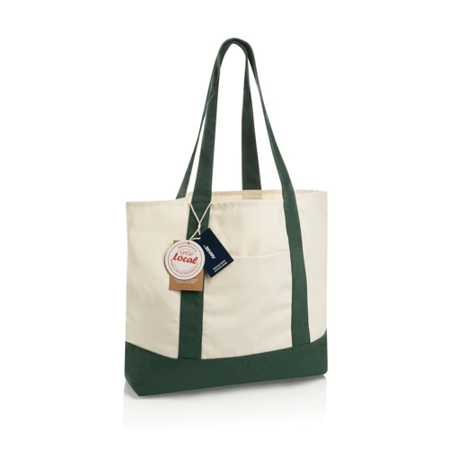 SHOP LOCAL AWARE™ újrahaszn. pamut tote táska (350 g/m²) Zöld 