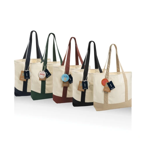 SHOP LOCAL AWARE™ újrahaszn. pamut tote táska (350 g/m²) Zöld 