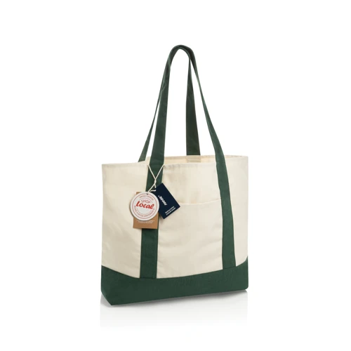 SHOP LOCAL AWARE™ újrahaszn. pamut tote táska (350 g/m²) Zöld 