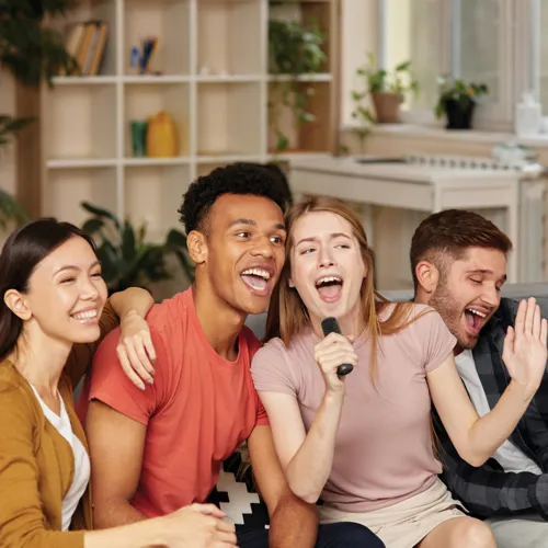 Singvibe RCS újrah. műanyag karaoke szett dupla mikrofonnal Fekete 