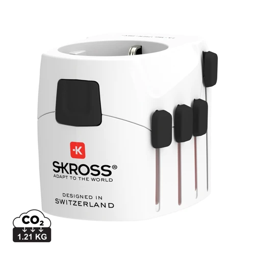 SKROSS Pro 3 pólusú világjáró adapter utazáshoz Fehér 