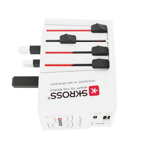 SKROSS világjáró adapter MUV 65 W PD USB-C kábellel Fehér 