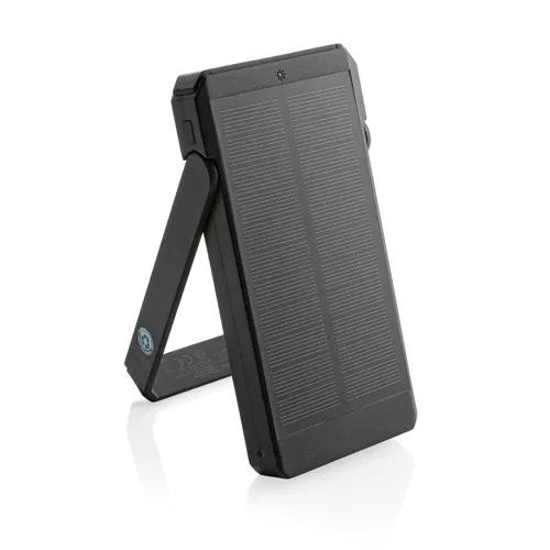 Skywave RCS újrah. műanyag napelemes powerbank, 10 000 mAh Fekete 