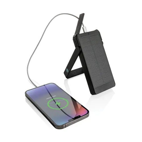 Skywave RCS újrah. műanyag napelemes powerbank, 10 000 mAh Fekete 