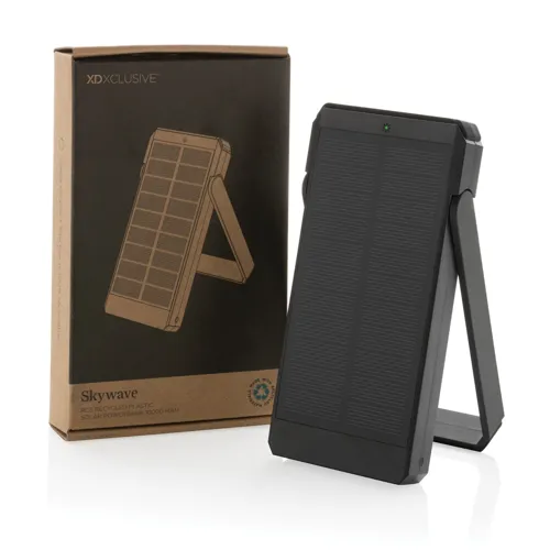 Skywave RCS újrah. műanyag napelemes powerbank, 10 000 mAh Fekete 