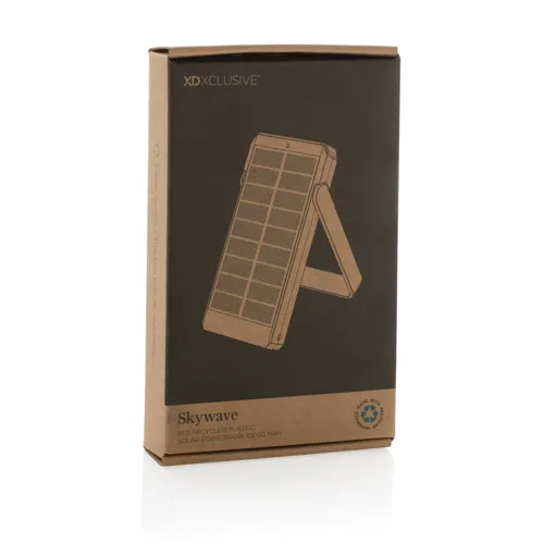 Skywave RCS újrah. műanyag napelemes powerbank, 10 000 mAh Fekete 
