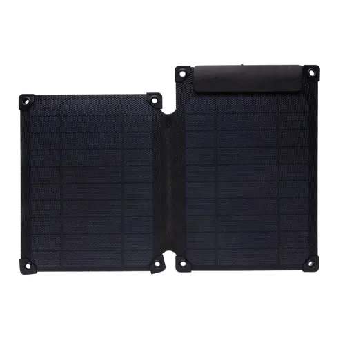 Solarpulse újrahasznosított műanyag hordozható napelem, 10W Fekete 