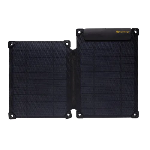 Solarpulse újrahasznosított műanyag hordozható napelem, 10W Fekete 