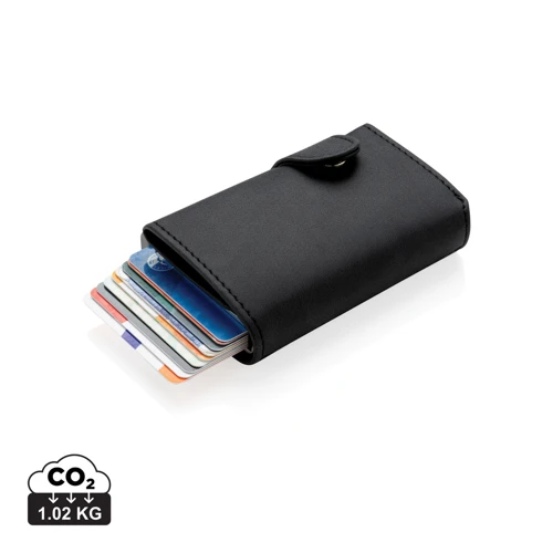 Standard alumínium RFID kártyatartó PU pénztárcával Fekete 