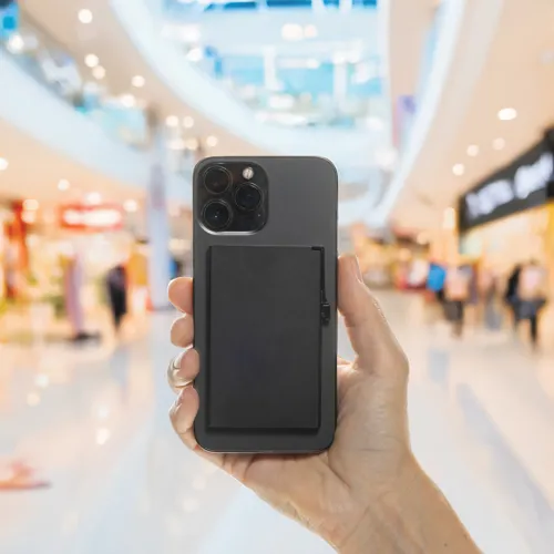 Standard alumínium RFID mágneses telefonkártya-tartó Fekete 