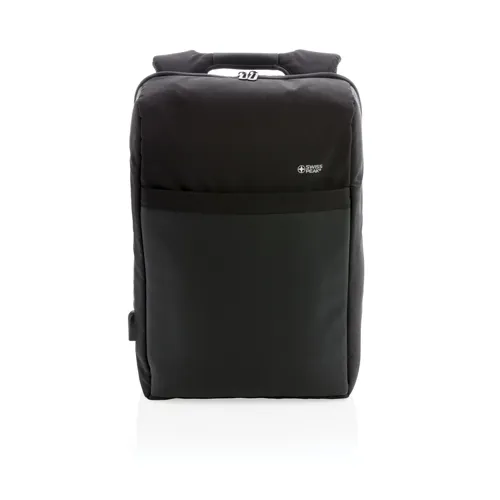 Swiss Peak 15"-es RFID lopásgátló & USB, PVC-mentes hátizsák Fekete 
