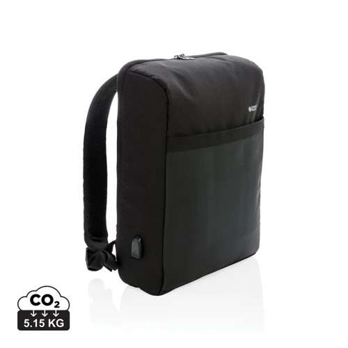 Swiss Peak 15"-es RFID lopásgátló & USB, PVC-mentes hátizsák Fekete 