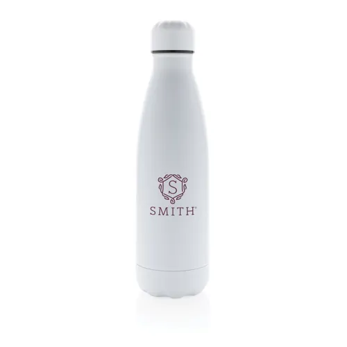 Szolid színű vákuumszigetelt palack rozsdamentes acélból Fehér 