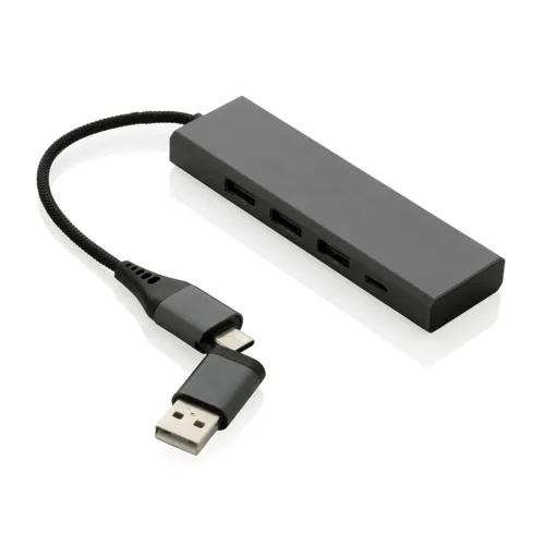 Terra RCS újrahasznosított alumínium elosztó 3 USB porttal Szürke 
