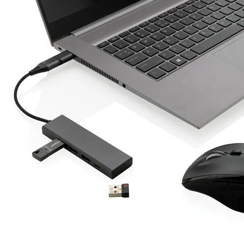Terra RCS újrahasznosított alumínium elosztó 3 USB porttal Szürke 