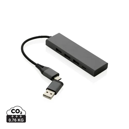 Terra RCS újrahasznosított alumínium elosztó 3 USB porttal Szürke 