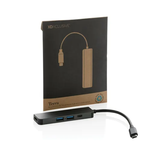 Terra RCS újrahasznosított alumínium elosztó HDMI bemenettel Szürke 