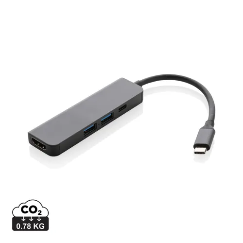Terra RCS újrahasznosított alumínium elosztó HDMI bemenettel Szürke 